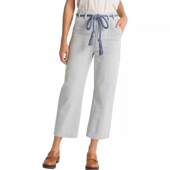 NWT The Great. The‎ Voyager Rope Belt Cropped Cotton Pants USA🇺🇸MADE Size 28